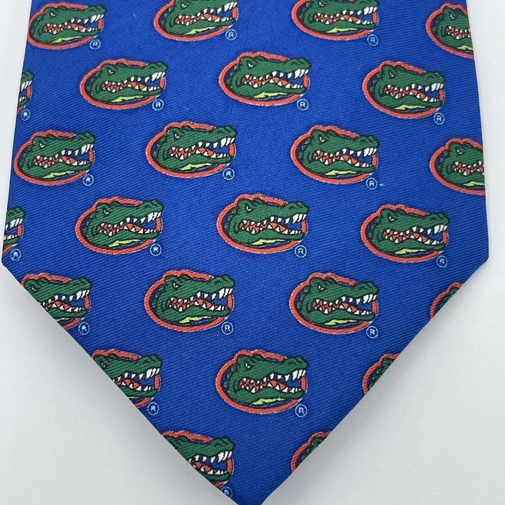Florida Gators Silk Tie Blue Logo All Over Print Eagles‎ Wings Mens